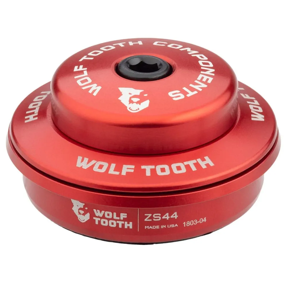 Korkea kuppi Wolf Tooth 1"1/8 puoli-integroidulle ZS44-ohjaussarjalle 6 mm punainen