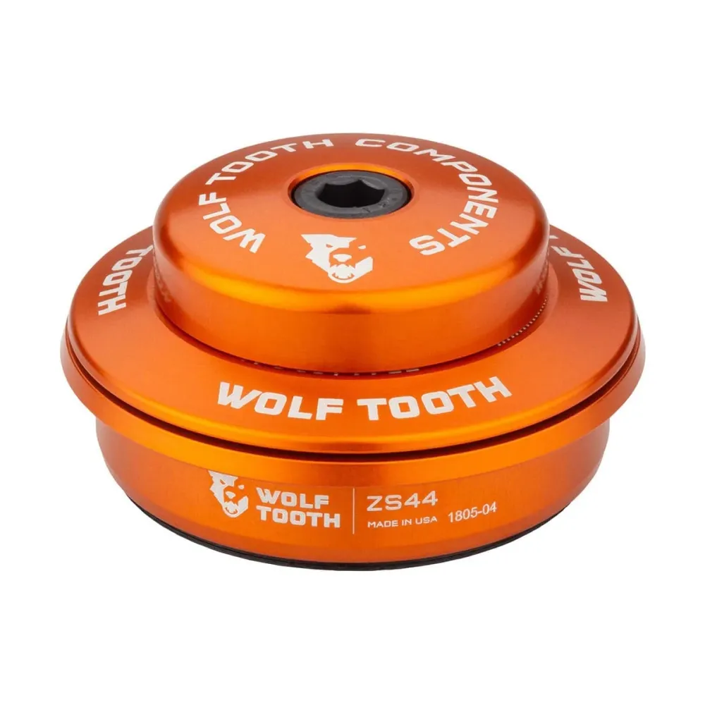 Korkea kuppi Wolf Tooth 1"1/8 ZS44 Stack 6 mm puoli-integroidulle kuulokkeelle Oranssi