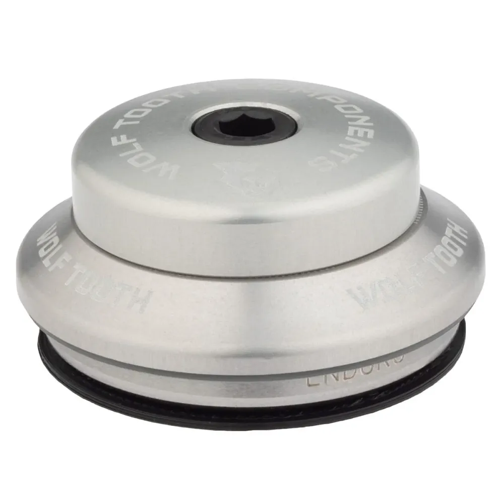 Korkea kuppi WOLF TOOTH PREMIUM integroituun kuulokemikrofoniin 1"1/8 IS42 Stack 7mm hopea