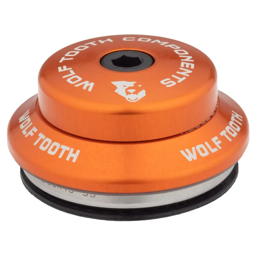 Korkea kuppi WOLF TOOTH PREMIUM integroituun kuulokemikrofoniin 1"1/8 IS42 Stack 7mm oranssi