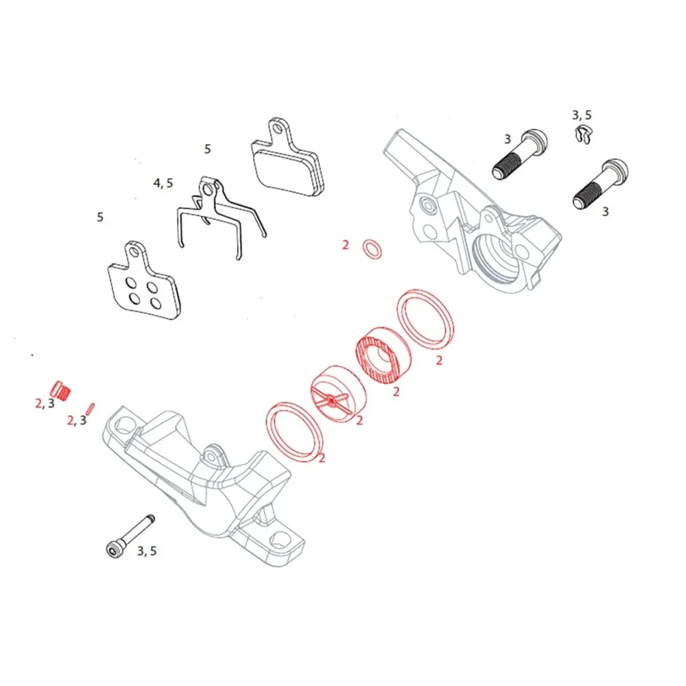 SRAM LEVEL männät ja jarrusatulan tiivistesarja #11.5018.020.003