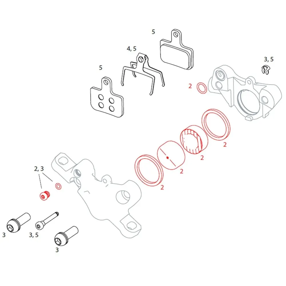 SRAM LEVEL TL/T männät ja jarrusatulan tiivistesarja #11.5018.020.004