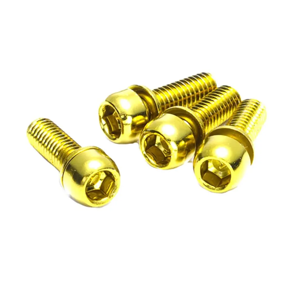 4 kpl:n sarja REVERSE KOMPONENTTEJA Jalustan kiinnitysruuvit M6 x 18 mm Kultainen