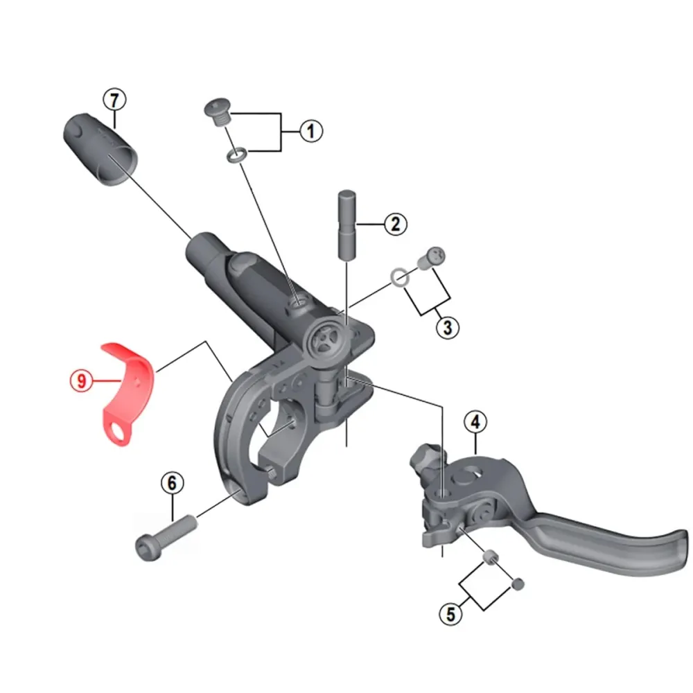 SHIMANO I-Spec 2 BL-M9000/8000/7000 jarruvivun kiinnikkeen vähennysosa #Y8WM05000