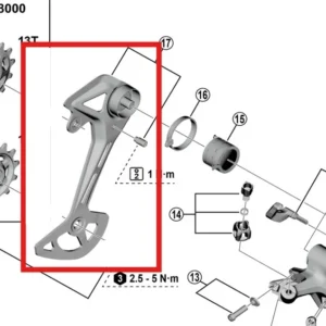 GS SHIMANO CUES U8000/U6000 Ulkoinen takavaihtajan häkki GS SHIMANO CUES U8000/U6000 Ulkoinen takavaihtajan häkki