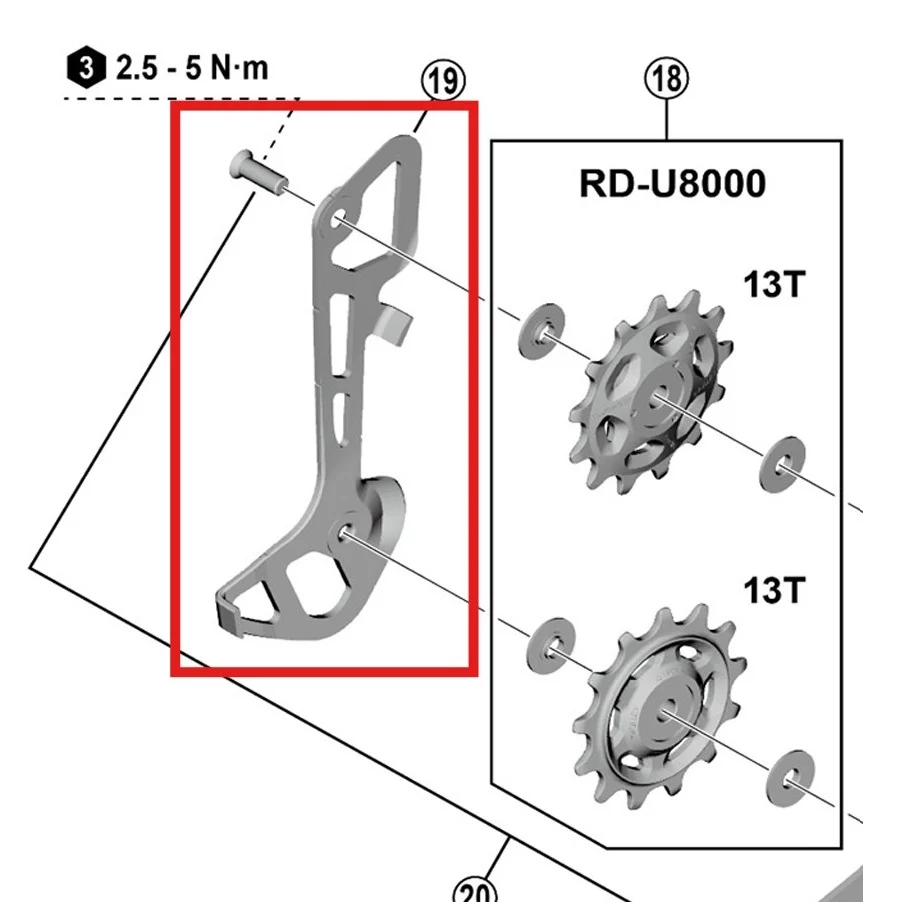 SHIMANO RD-U8000/U6000 GS sisäinen takavaihtajan häkki