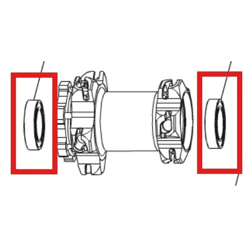 Pakkaus 2 laakerit Etunapa MAVIC Centerlock Axis 9/15mm 20x32x7mm (6804) + 25x37x7mm (6805)