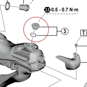 SHIMANO ST-R9270/R8170/RX820:n huohotusruuvi, jossa on O-rengas.