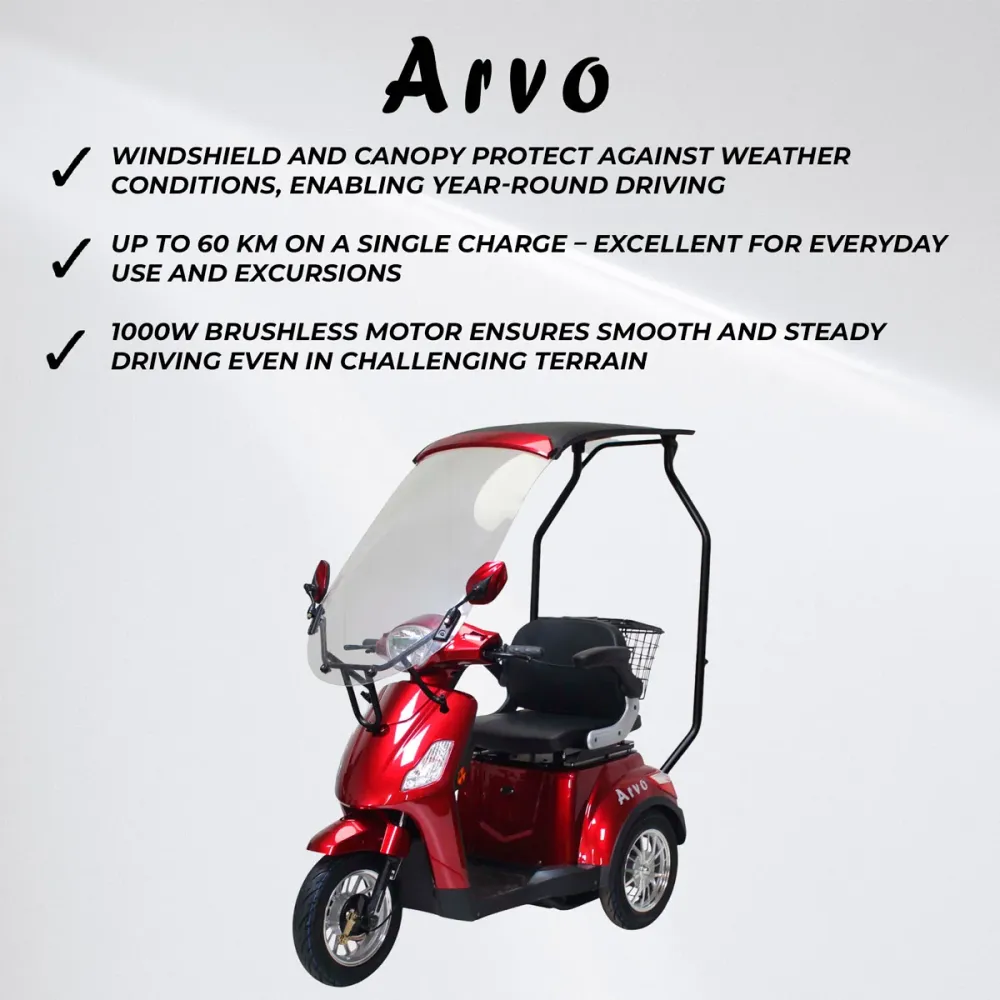 Arvo Senioriskootteri Katolla P500 Punainen