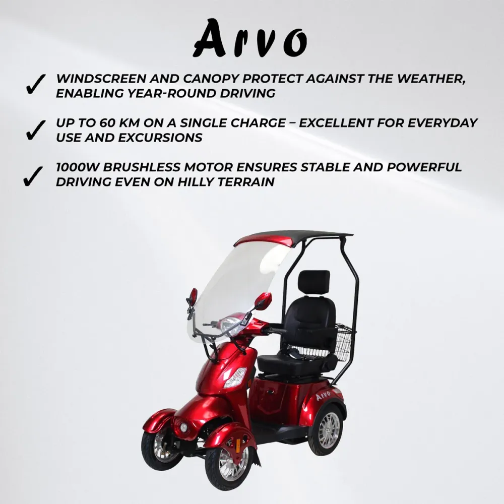 Arvo Senioriskootteri Katolla P600 Punainen