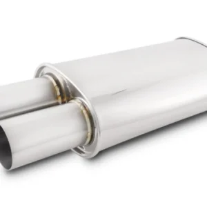 Vibrant Streetpower Oval Muffler w/3.00in Round Straight Cut Tip (2.50in Inlet)