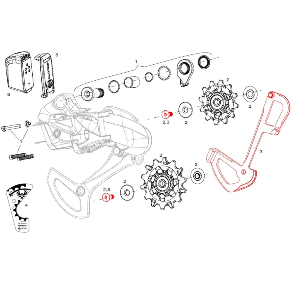 SRAM XX1 EAGLE AXS Lunar 12-vaihteinen takavaihtaja sisäinen häkki SRAM XX1 EAGLE AXS Lunar 12-vaihteinen takavaihtaja sis...