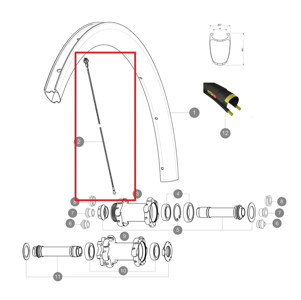 12 kpl MAVIC COSMIC PRO CARBON SL T/C UST 278mm etu-/takapyöränpyörät (paketti)