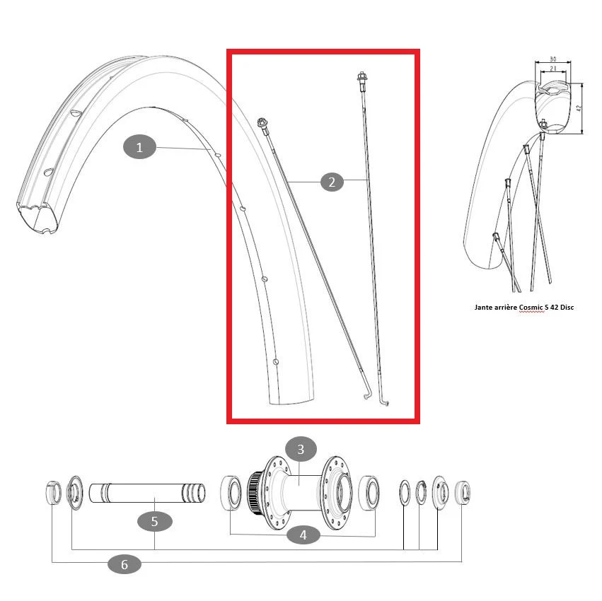 12 MAVIC COSMIC S42 273mm:n paketti etu-/takapyörätankojen kanssa