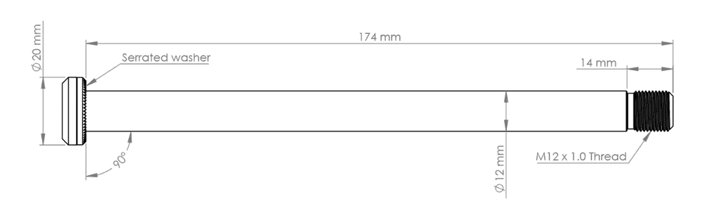 BURGTEC 174mm takapyörän akseli Yeti-runkoon violetti