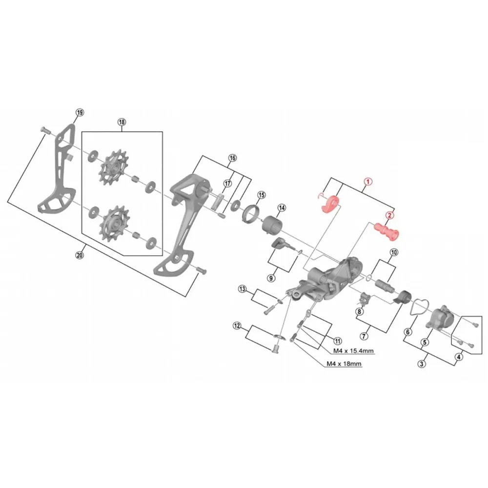 12V SHIMANO SLX RD-M7100 takavaihteen asennussarja SHIMANO SLX RD-M7100 Takavaihteen asennussarja