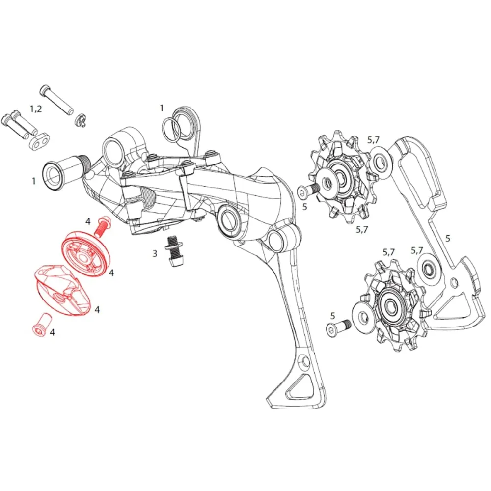 SRAM X01/DH/X1 1x11V takavaihtajan vaijerinohjainlaitesarja #11.7518.029.000