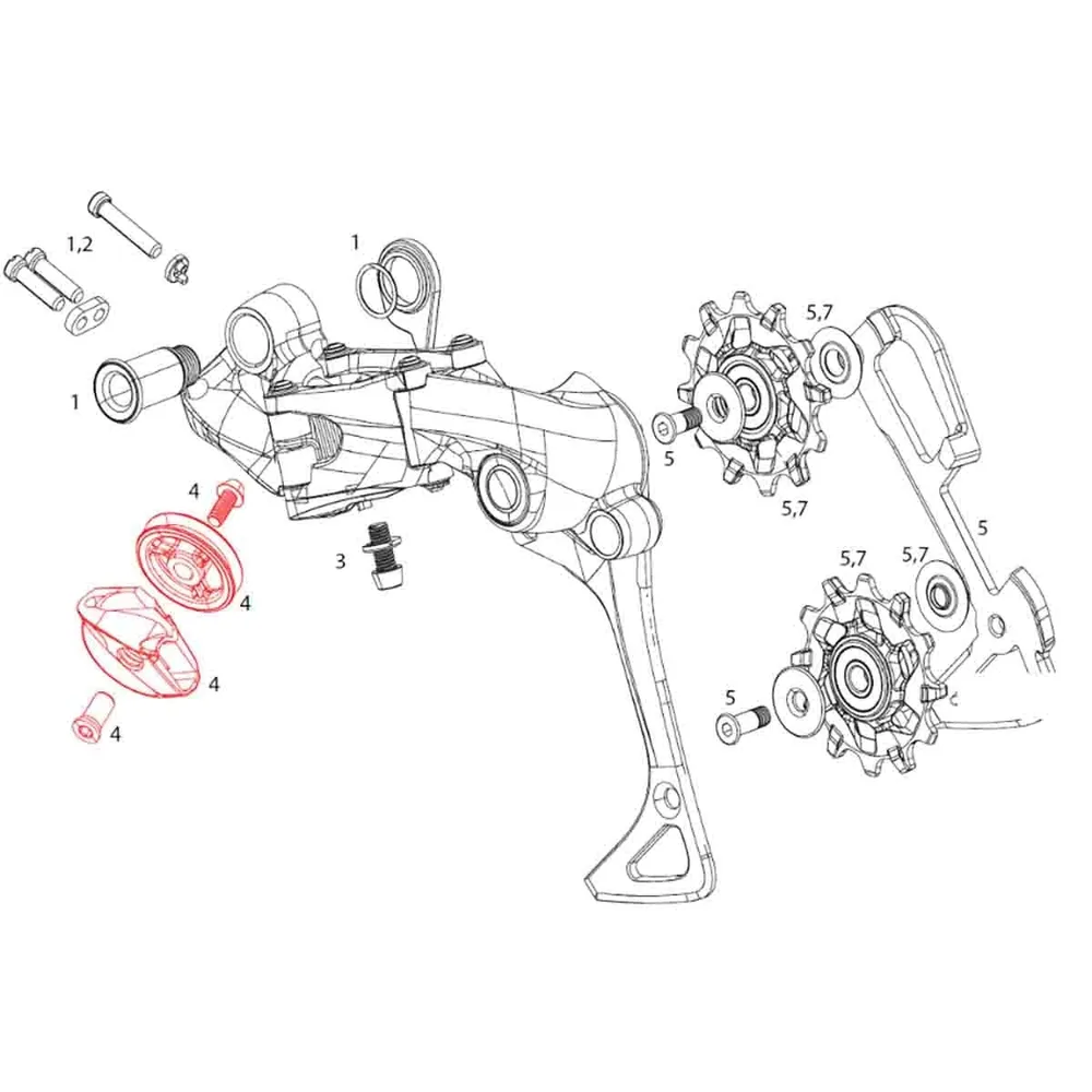 SRAM XX1 1x11V takavaihteen vaijerinohjainlaitesarja #11.7518.016.000