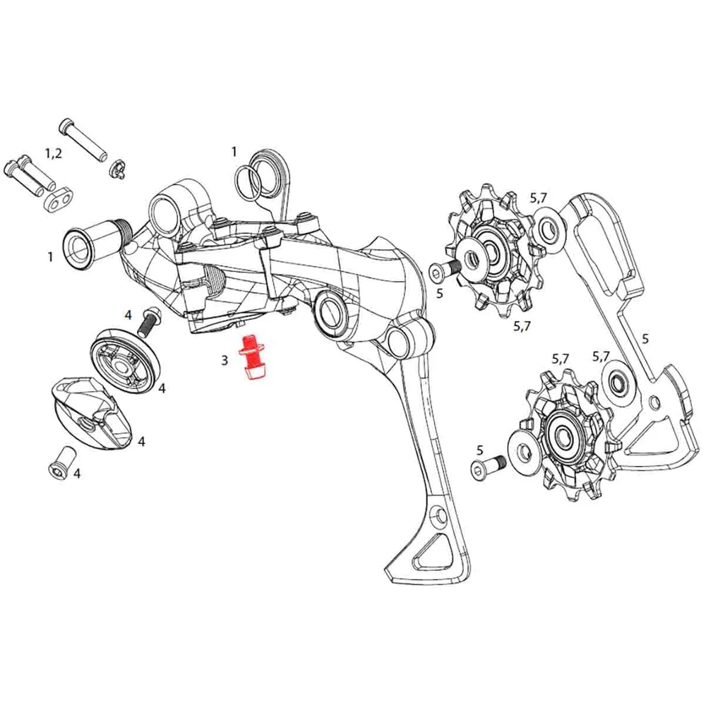 SRAM XX1 1x11V takavaijerin vaijeriruuvi #11.7518.015.000