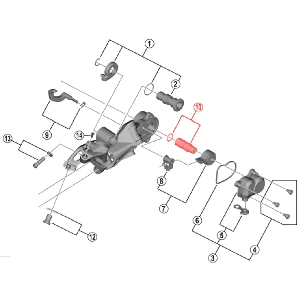 Takavaihtajan niveltappi ja tiiviste 11/12V SHIMANO XTR M9120/M9000/XT M8000/SLX M7000