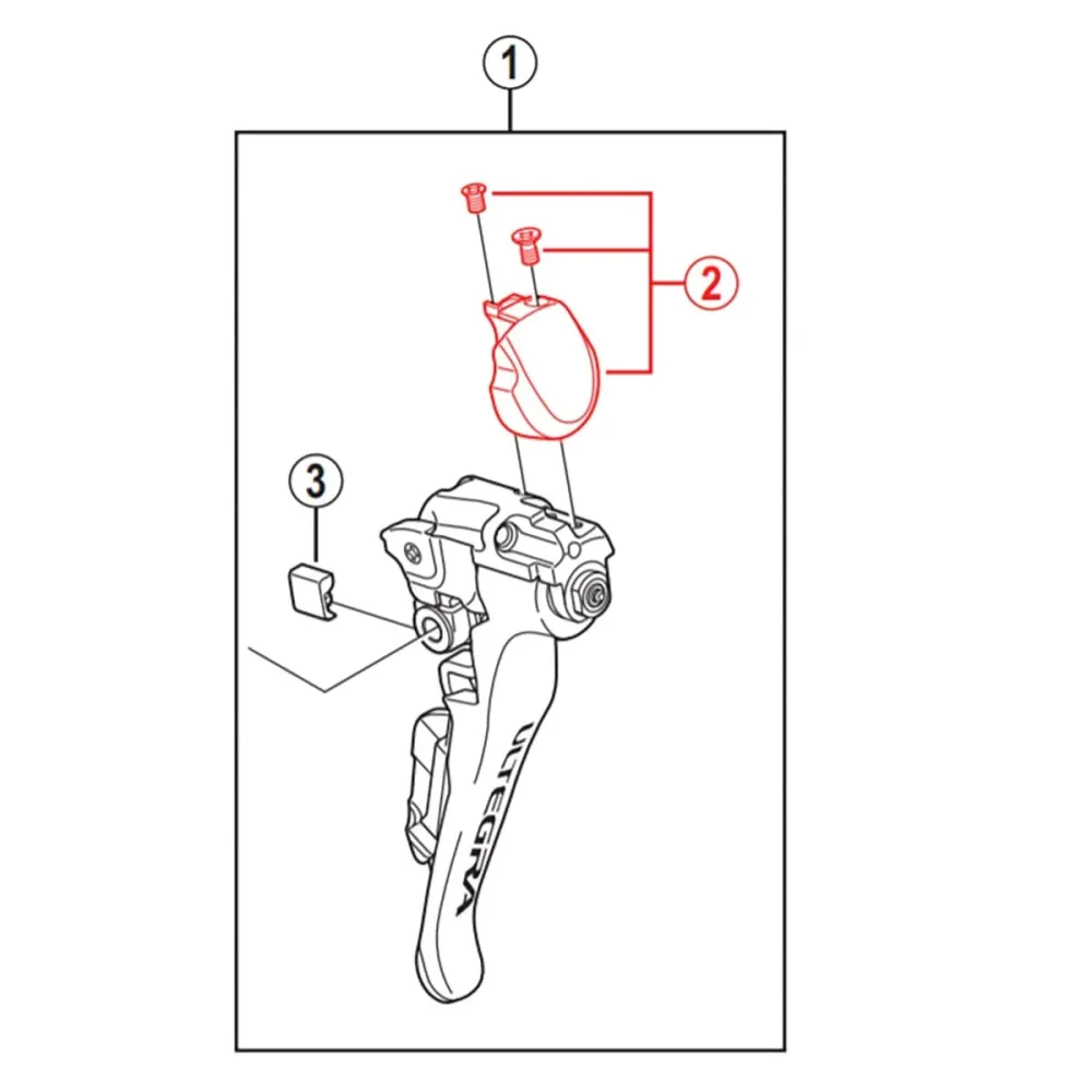 Vasen etukansi ja ruuvit SHIMANO ULTEGRA ST-6800 vipuun #Y00F98020