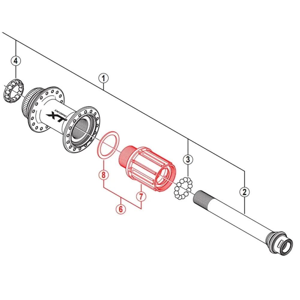 SHIMANO XT FH-M788 / SAINT M820 MTB vapaapyörän runko #Y3TH98050