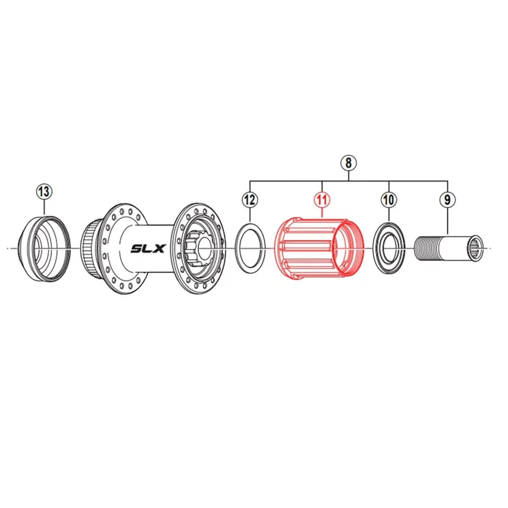 SHIMANO SLX FH-M665 MTB vapaapyörän runko #Y3D398080