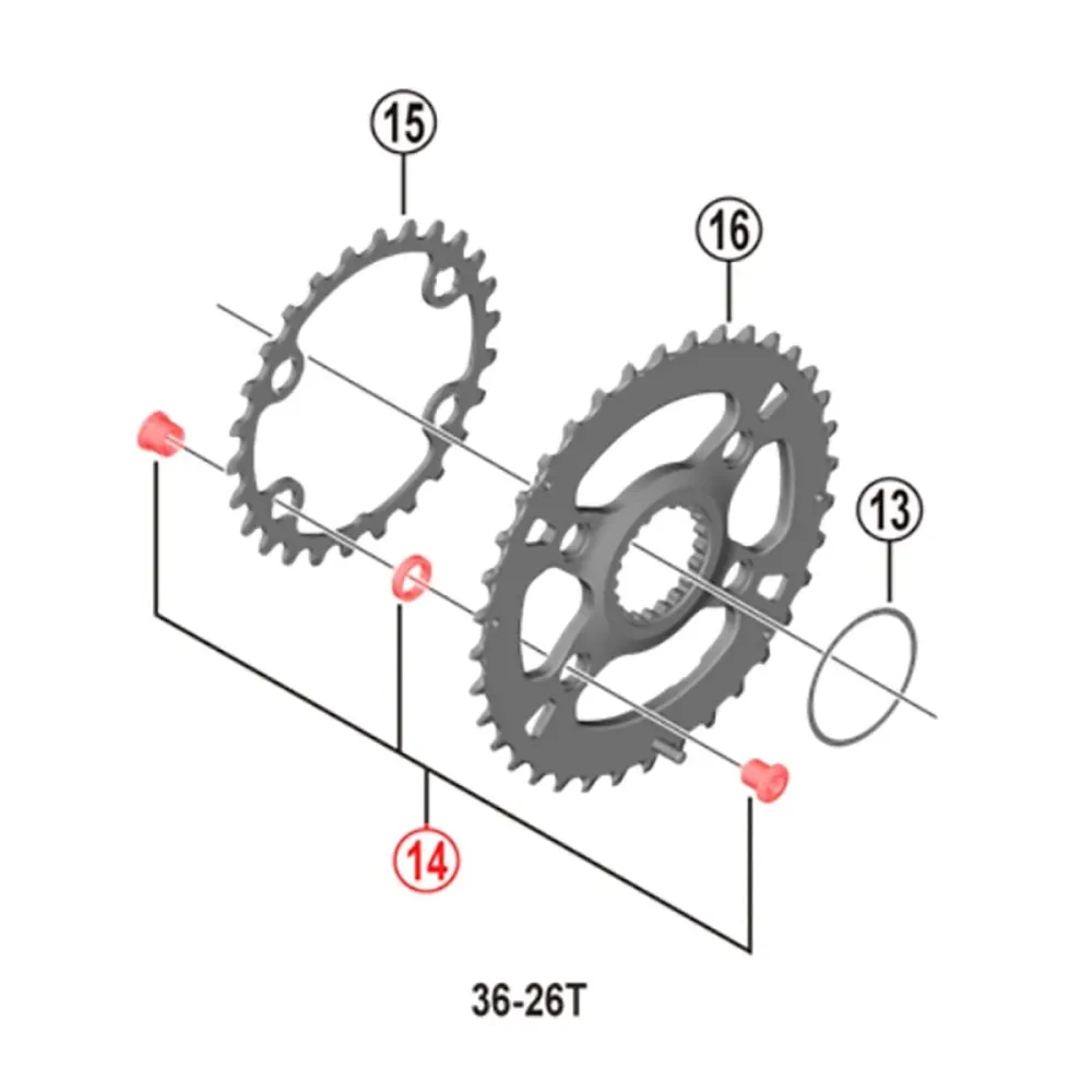 Pultti- ja mutterisarja SHIMANO SLX FC-M7100-2 12V kaksoiskahvakuulaketjuun, musta (x4)
