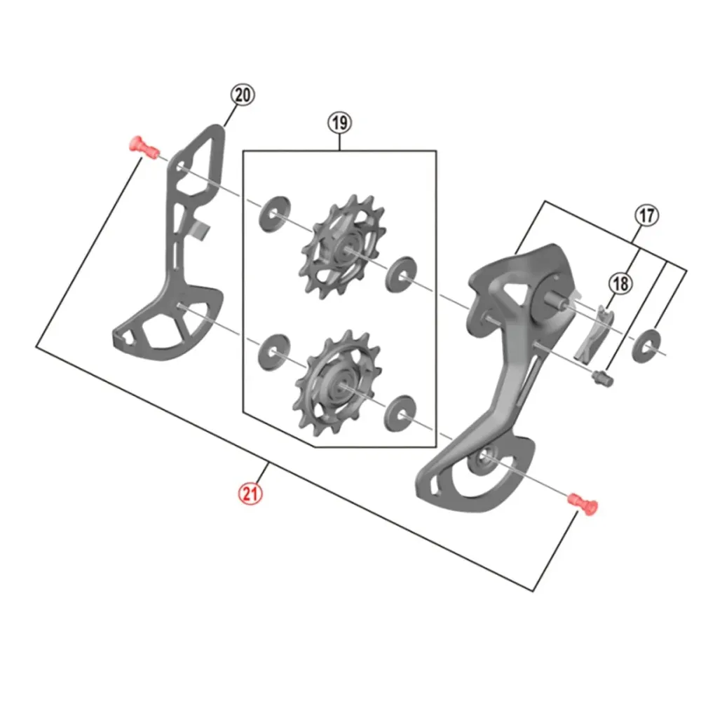 SHIMANO XTR M9000 / M9100 11V/12V takavaihteen häkin pultti (x2)