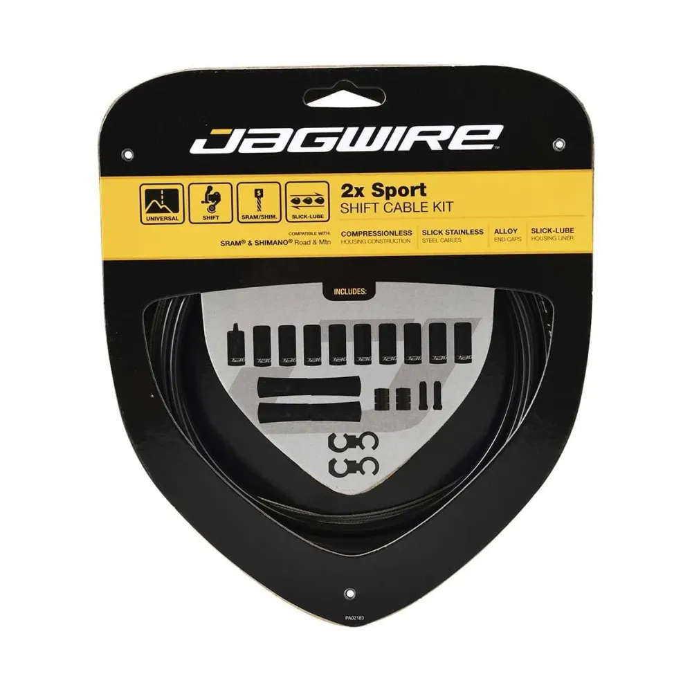 JAGWIRE SPORT SHIFT 2X musta vaihteenvaihtovaijeri ja letkusarja