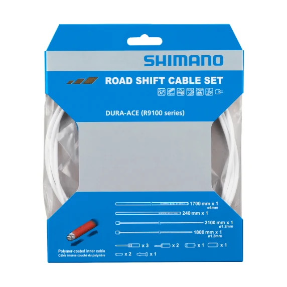 SHIMANO DURA-ACE 9100 Polymeeri Valkoinen Vaijerin vaijerit ja letkut Kit