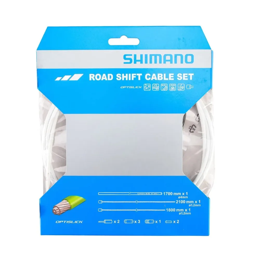 SHIMANO OPTISLIK Valkoinen vaijerivaijeri ja kotelosarja